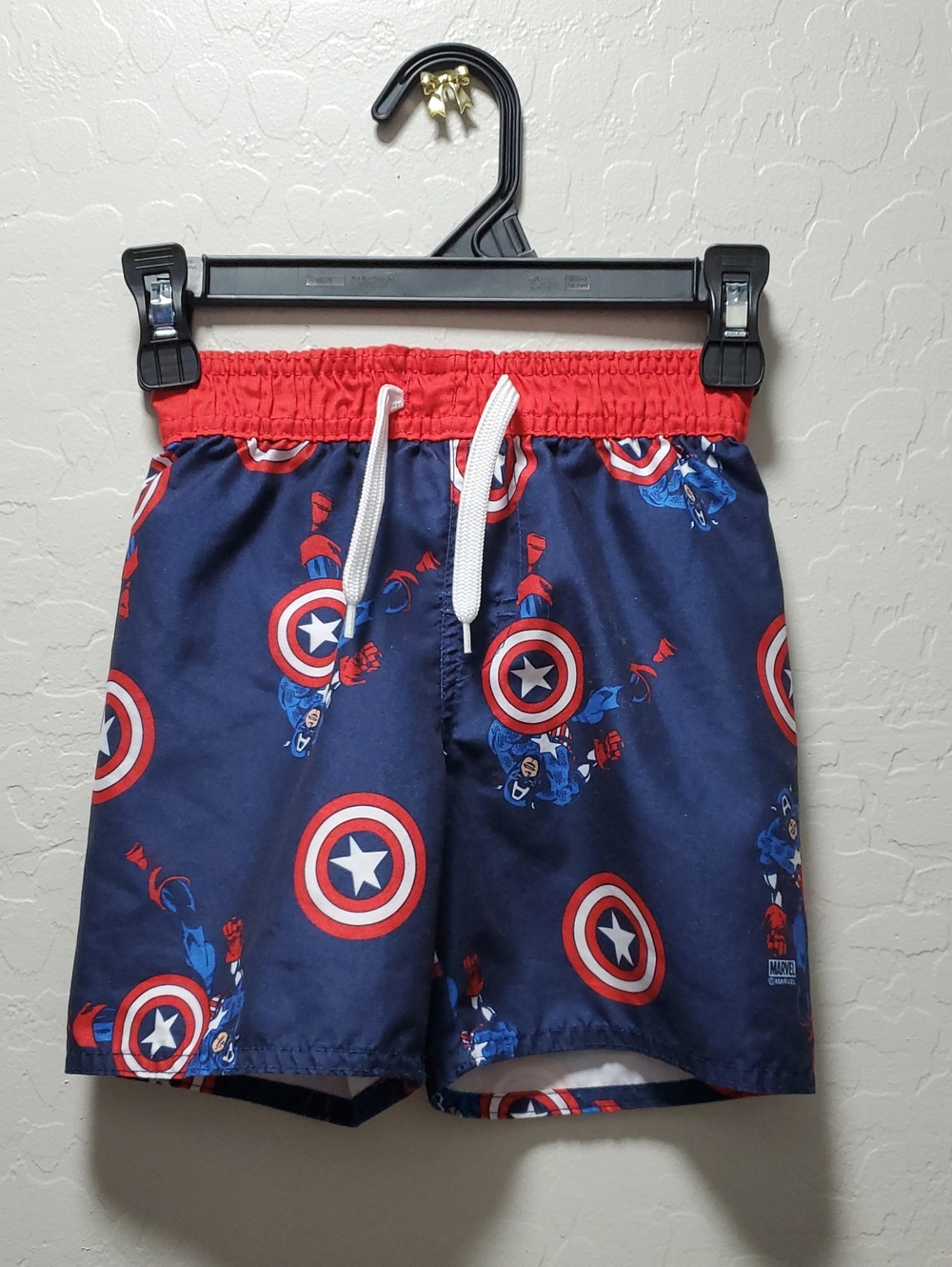 Old Navy Red & Navy Captain America Print Swim Shorts